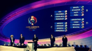 Pictured is the official FIFA sorting ceremony, listing each of the four groups. Source: Jorge Eduardo Vega, diariodigitalcolombiano.com